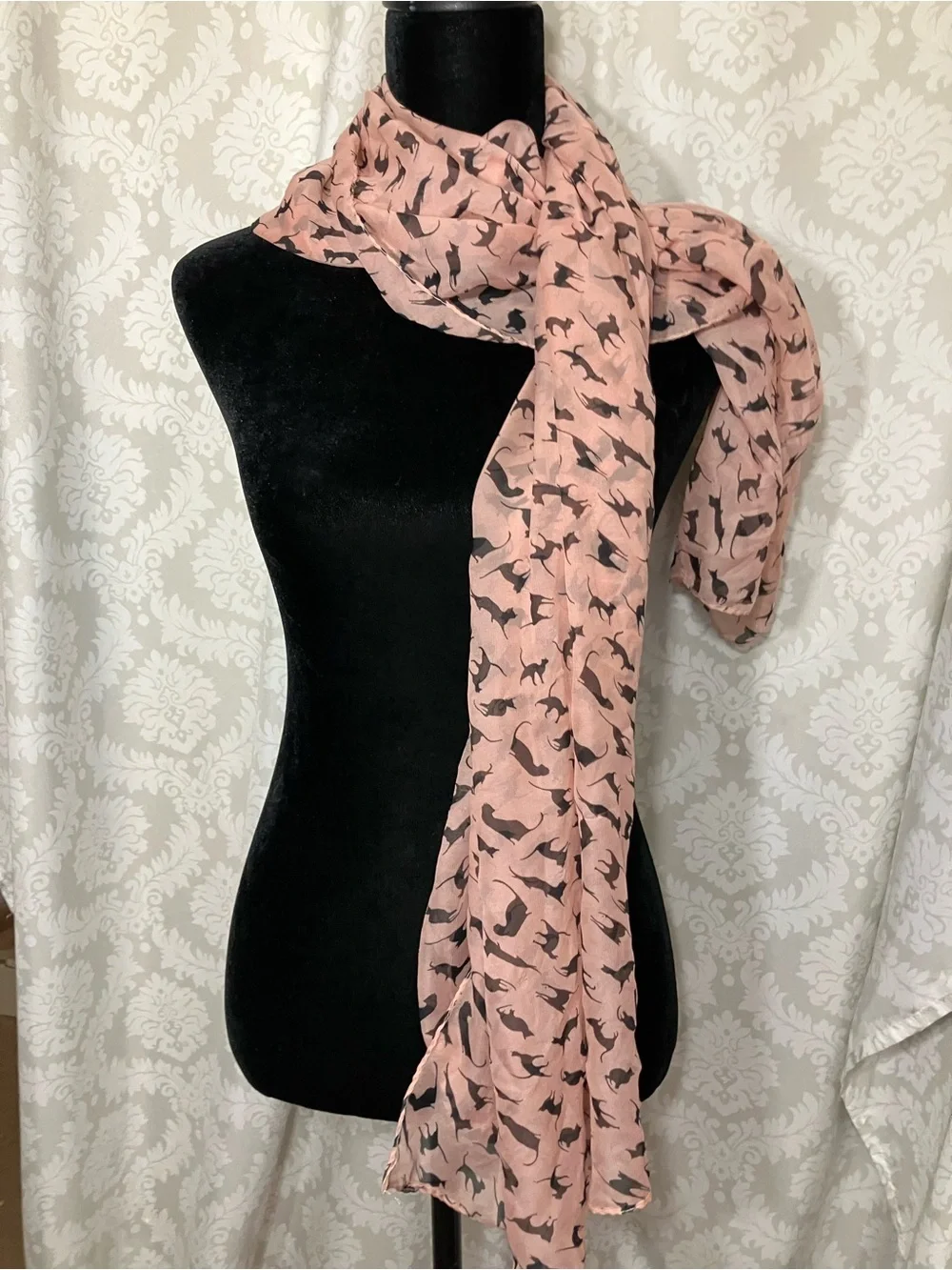 Chiffon Black Cat Scarf